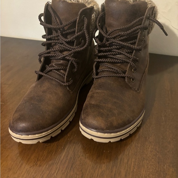 White Mountain Brown Fur-Lined Boots - Picture 1 of 10